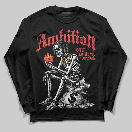 Red Sneakers DopeSkill Long Sleeve T-Shirt Ambition Graphic Streetwear - Black