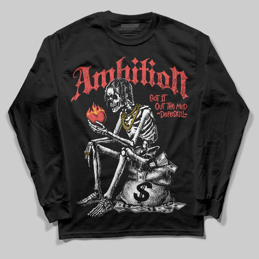 Red Sneakers DopeSkill Long Sleeve T-Shirt Ambition Graphic Streetwear - Black