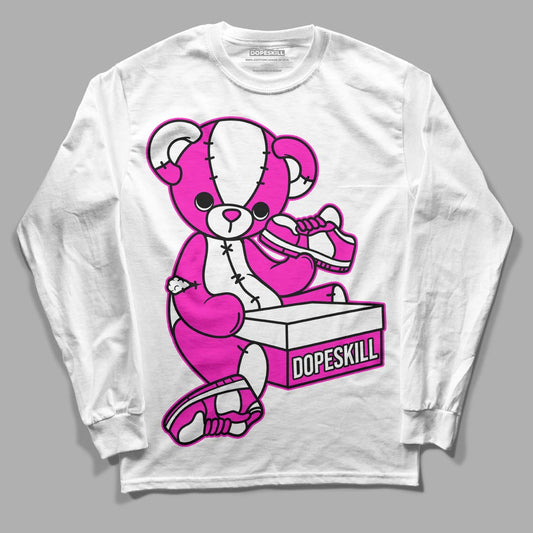 Dunk Low GS “Active Fuchsia” DopeSkill Long Sleeve T-Shirt Sneakerhead BEAR Graphic Streetwear - White