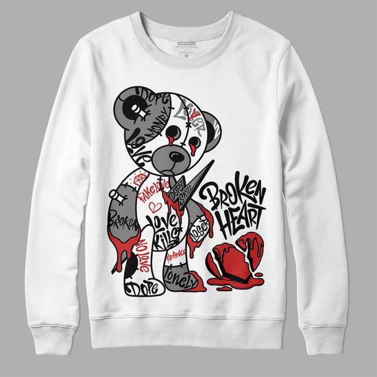 Jordan 1 High OG “Black/White” DopeSkill Sweatshirt Broken Heart Graphic Streetwear - White 