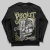 Jordan 3 “Medium Olive” aka “Family Affair” DopeSkill Long Sleeve T-Shirt Pocket Change Graphic Streetwear - black
