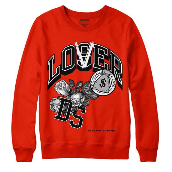 Yeezy Foam Runner Red Dopeskill Vermillion Red Sweatshirt Loser Lover Graphic Streetwear