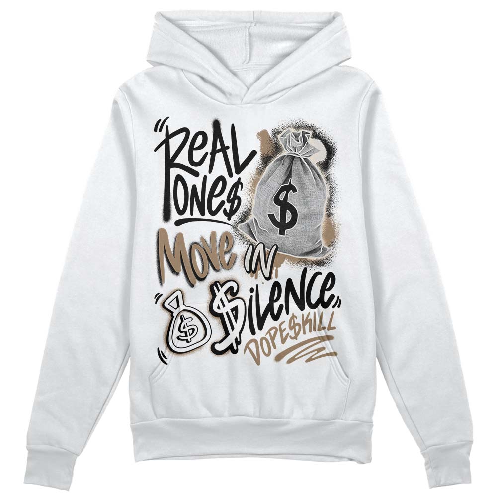 Jordan 5 SE “Sail” DopeSkill Hoodie Sweatshirt Real Ones Move In Silence Graphic Streetwear - White