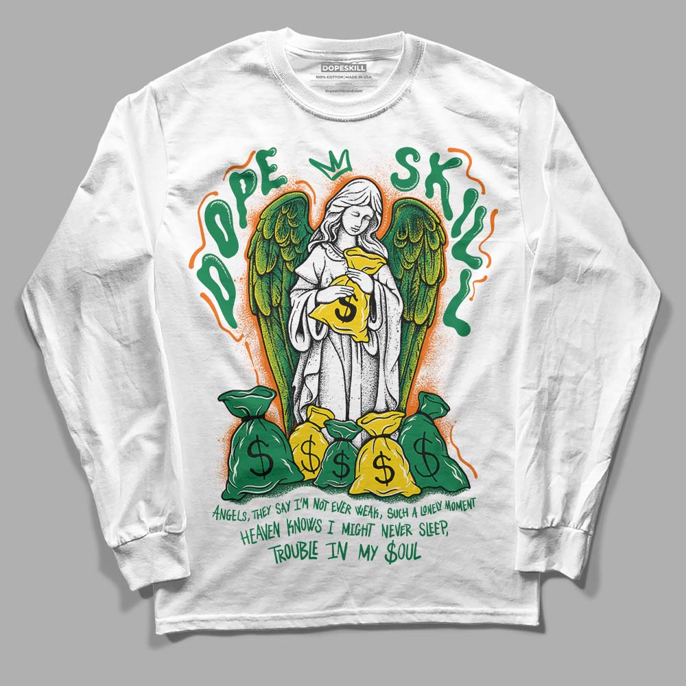 Green Sneakers DopeSkill Long Sleeve T-Shirt Angels Graphic Streetwear - White 