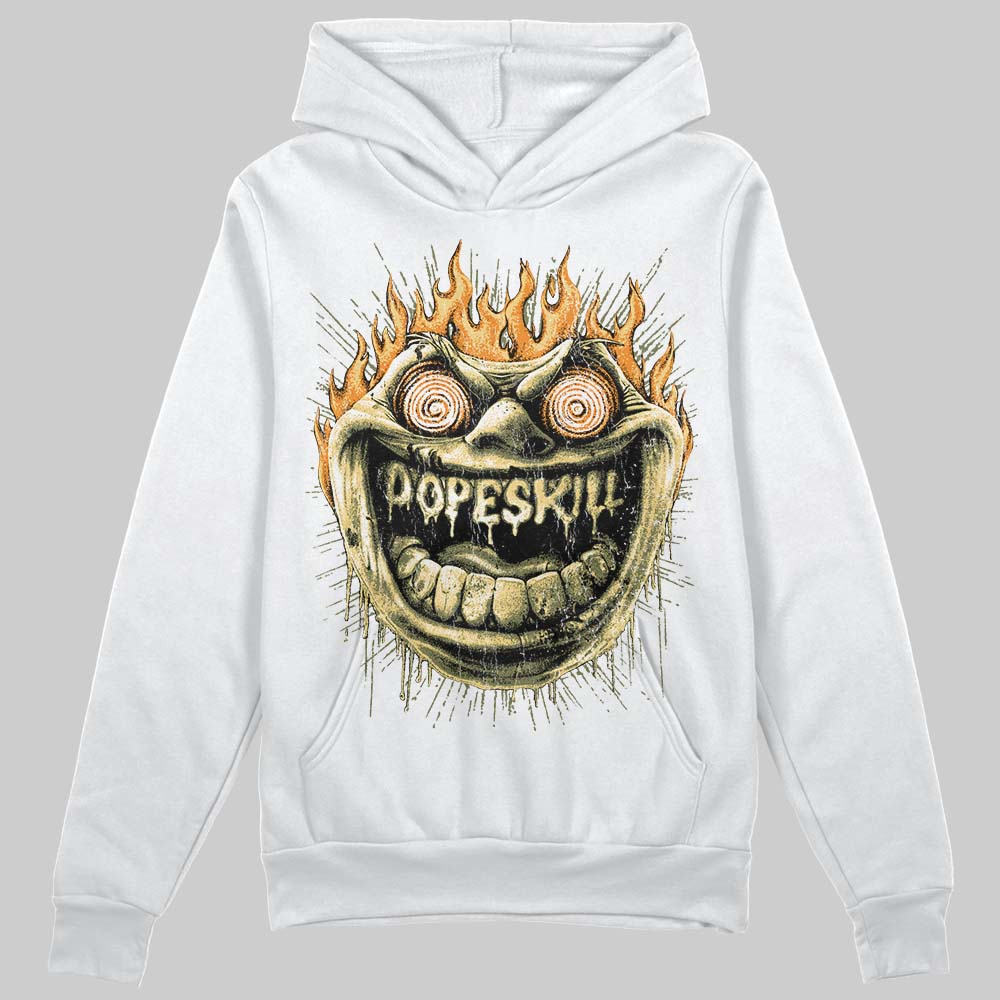 Olive Sneakers DopeSkill Hoodie Sweatshirt Hellfire Graphic Streetwear - White 