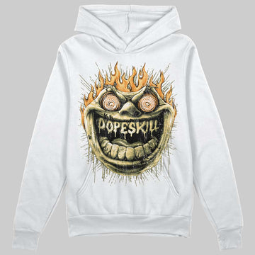 Olive Sneakers DopeSkill Hoodie Sweatshirt Hellfire Graphic Streetwear - White 