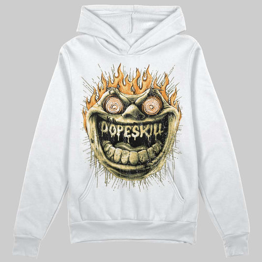 Olive Sneakers DopeSkill Hoodie Sweatshirt Hellfire Graphic Streetwear - White 