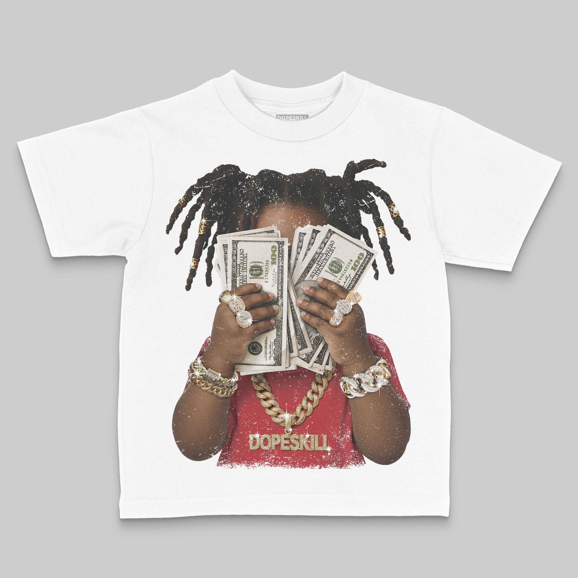 Jordan 4 “Flight Club” DopeSkill Toddler Kids T-shirt Rich Youth Graphic Streetwear - White 