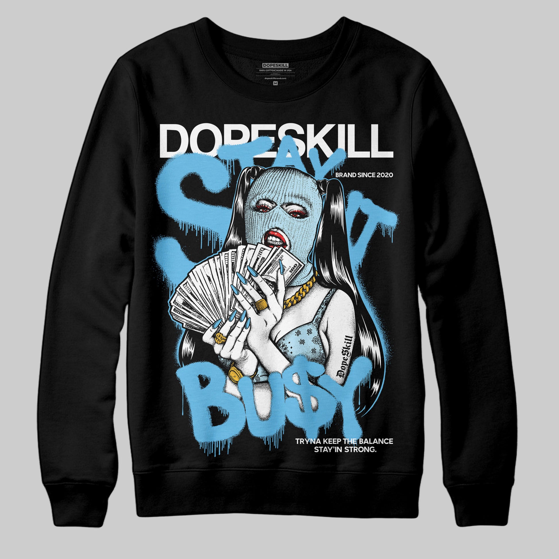 Jordan 11 Retro Legend Blue DopeSkill Sweatshirt Stay It Busy Graphic Streetwear - Black