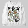 Jordan 4 WMNS “Seafoam” (2025) DopeSkill Sweatshirt No Risk No Story Graphic Streetwear - White