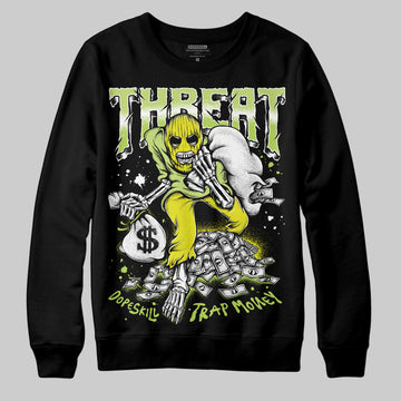 Jordan 13 Retro Bright Cactus DopeSkill Sweatshirt Threat Graphic Streetwear - Black