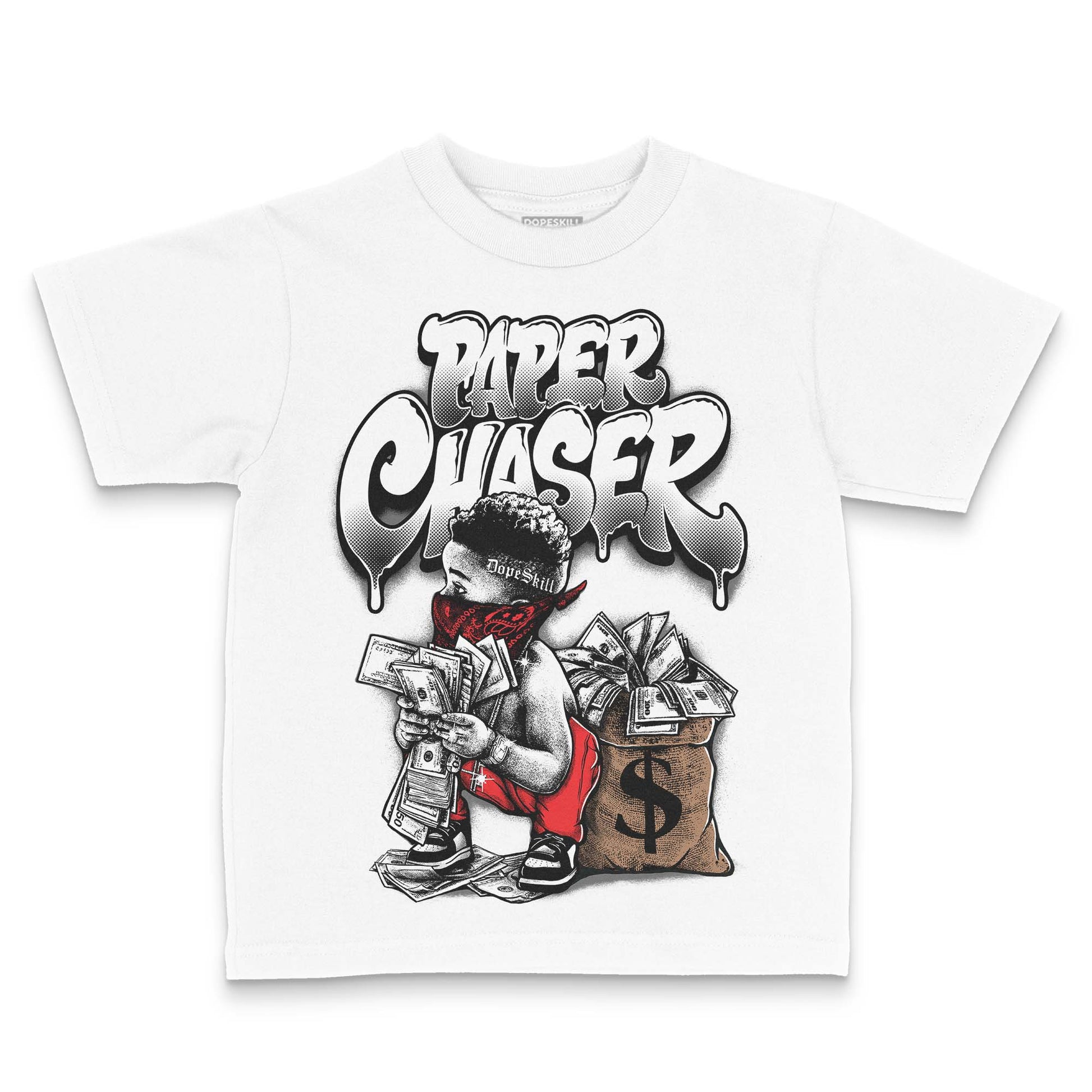 Black and White Sneakers DopeSkill Toddler Kids T-shirt Paper Chaser Boy Graphic Streetwear - White 