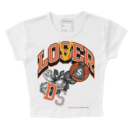 Jordan 3 Georgia Peach DopeSkill Women's Crop Top Loser Lover Graphic Streetwear - White 