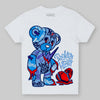 Jordan 6 University Blue DopeSkill Toddler Kids T-shirt Broken Heart Graphic Streetwear - White 