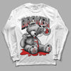 Jordan Spizike Low Bred DopeSkill Long Sleeve T-Shirt Sick Bear Graphic Streetwear - White 