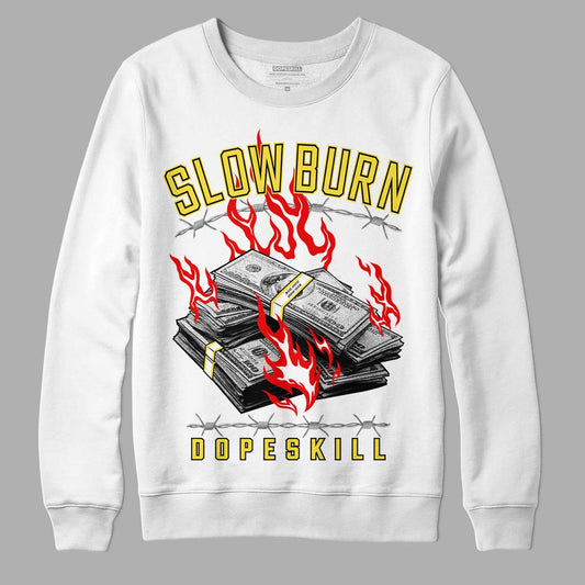 Jordan 11 Low 'Yellow Snakeskin' DopeSkill Sweatshirt Slow Burn Graphic Streetwear - White