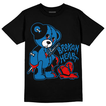 Jordan 1 Dark Marina Blue DopeSkill T-Shirt Broken Heart Graphic Streetwear - Black