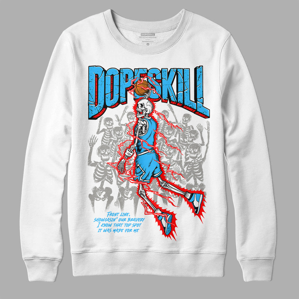 Jordan 1 High Retro OG “University Blue” DopeSkill Sweatshirt Thunder Dunk Graphic Streetwear - White 