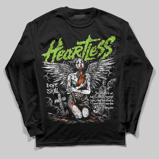 Neon Green Sneakers DopeSkill Long Sleeve T-Shirt Heartless Graphic Streetwear - Black