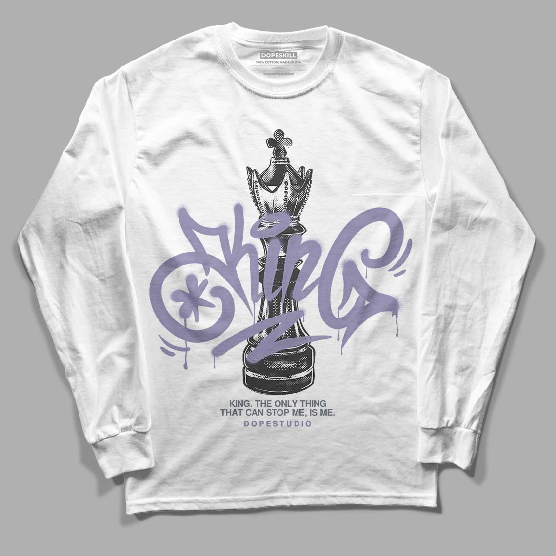 Jordan 5 Retro Low Indigo Haze DopeSkill Long Sleeve T-Shirt King Chess Graphic Streetwear - White