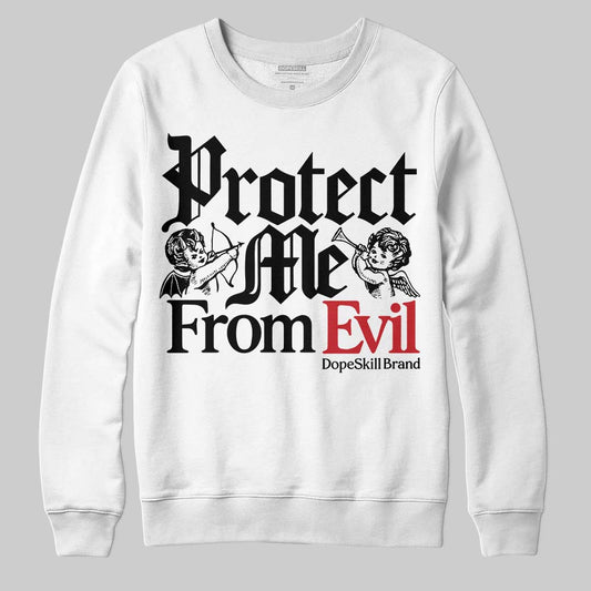 Jordan 5 Retro OG Black Metallic Reimagined DopeSkill Sweatshirt Protect Me From Evil Graphic Streetwear - White