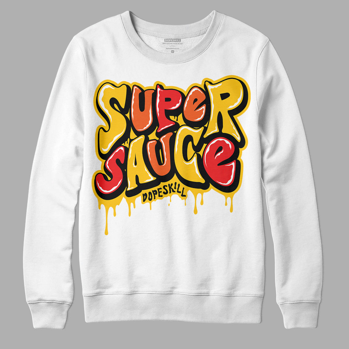 Yellow Sneakers DopeSkill Sweatshirt Super Sauce Graphic Streetwear - White