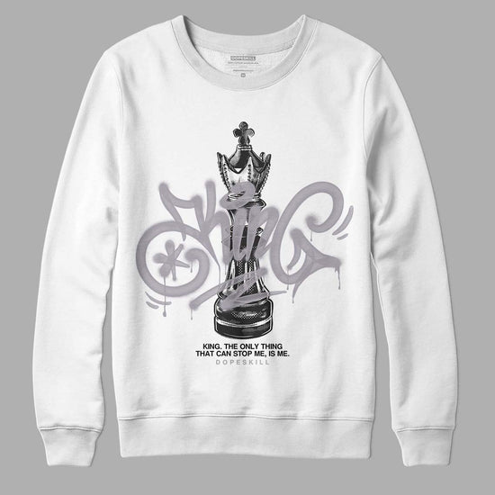 Jordan 2 Cement Grey DopeSkill Sweatshirt King Chess Graphic Streetwear - White