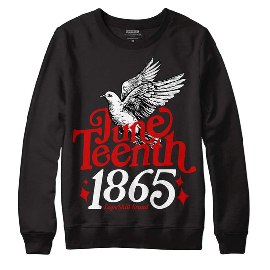 Jordan 1 Retro Low "Black Toe" DopeSkill Sweatshirt Juneteenth 1865 Graphic Streetwear - Black