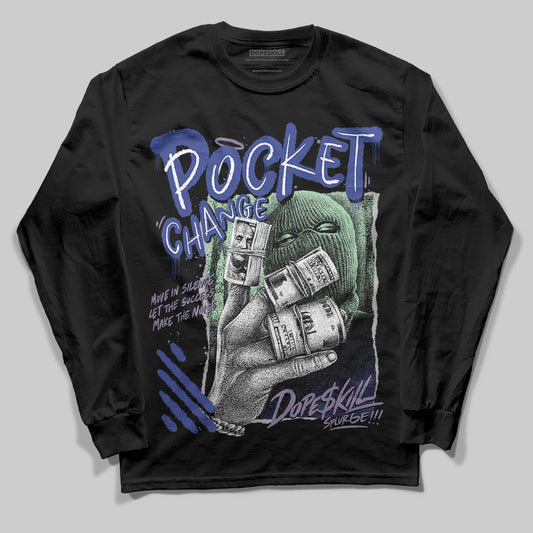 Jordan 1 Retro Low OG Zion Williamson Voodoo Alternate DopeSkill Long Sleeve T-Shirt Pocket Change Graphic Streetwear - Black