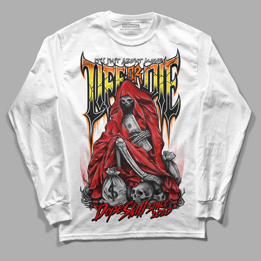 Jordan 1 Retro High OG "Satin Bred" DopeSkill Long Sleeve T-Shirt Life or Die Graphic Streetwear - White 