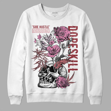 Valentine's Day Collection DopeSkill Sweatshirt Side Hustle Graphic Streetwear - White 