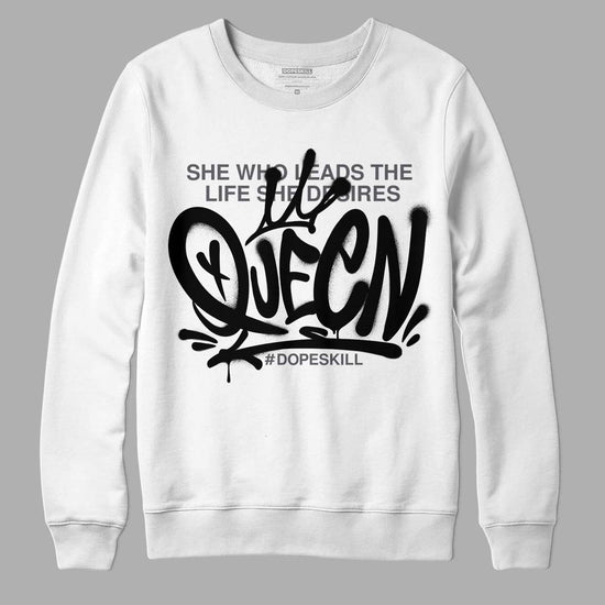 Jordan 1 Retro Low OG Black Cement DopeSkill Sweatshirt Queen Graphic Streetwear - White