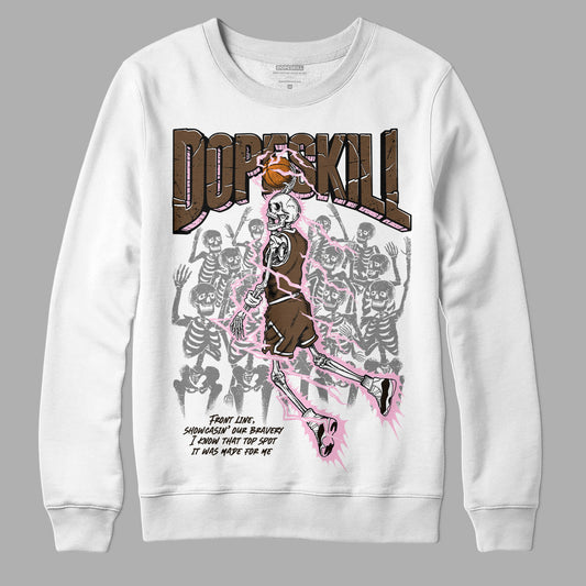 Jordan 11 Retro Neapolitan DopeSkill Sweatshirt Thunder Dunk Graphic Streetwear - White 