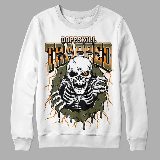 Jordan 5 "Olive" DopeSkill Sweatshirt Trapped Halloween Graphic Streetwear - White