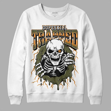 Jordan 5 "Olive" DopeSkill Sweatshirt Trapped Halloween Graphic Streetwear - White