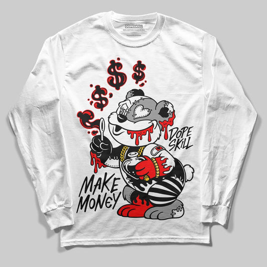 Black and White Sneakers DopeSkill Long Sleeve T-Shirt Make Money Graphic Streetwear - White 