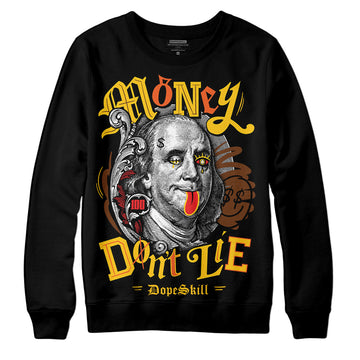 Yellow Sneakers DopeSkill Sweatshirt Money Don't Lie Graphic Streetwear - Black