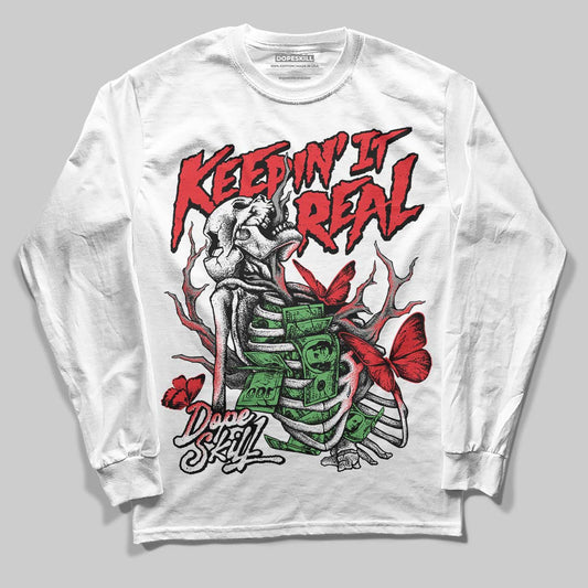 Black and White Sneakers DopeSkill Long Sleeve T-Shirt Keepin' It Real Graphic Streetwear - White 