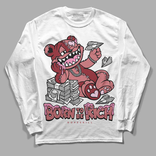 Valentine's Day Collection DopeSkill Long Sleeve T-Shirt Born To Be Rich Graphic Streetwear - White 