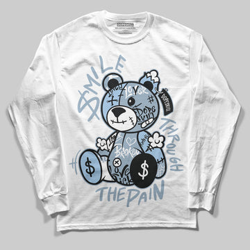 Jordan 40 “Blue Suede” DopeSkill Long Sleeve T-Shirt Smile Through The Pain Graphic Streetwear - White