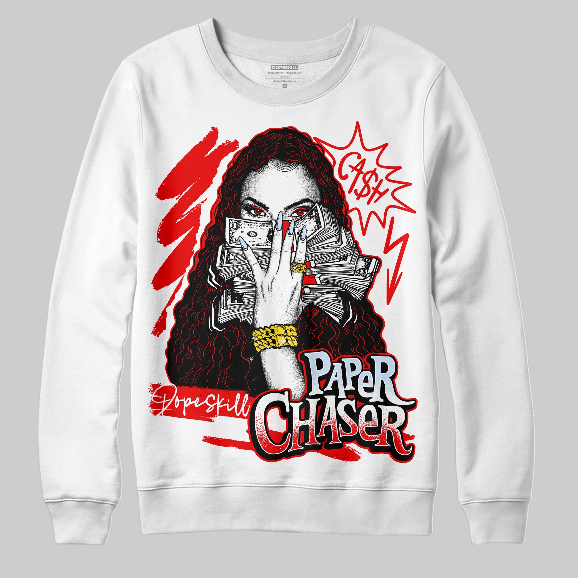 Jordan 11 Retro Cherry DopeSkill Sweatshirt NPC Graphic Streetwear - White 