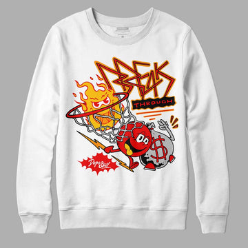 Jordan 12 Retro Cherry DopeSkill Sweatshirt Break Through Graphic Streetwear - White