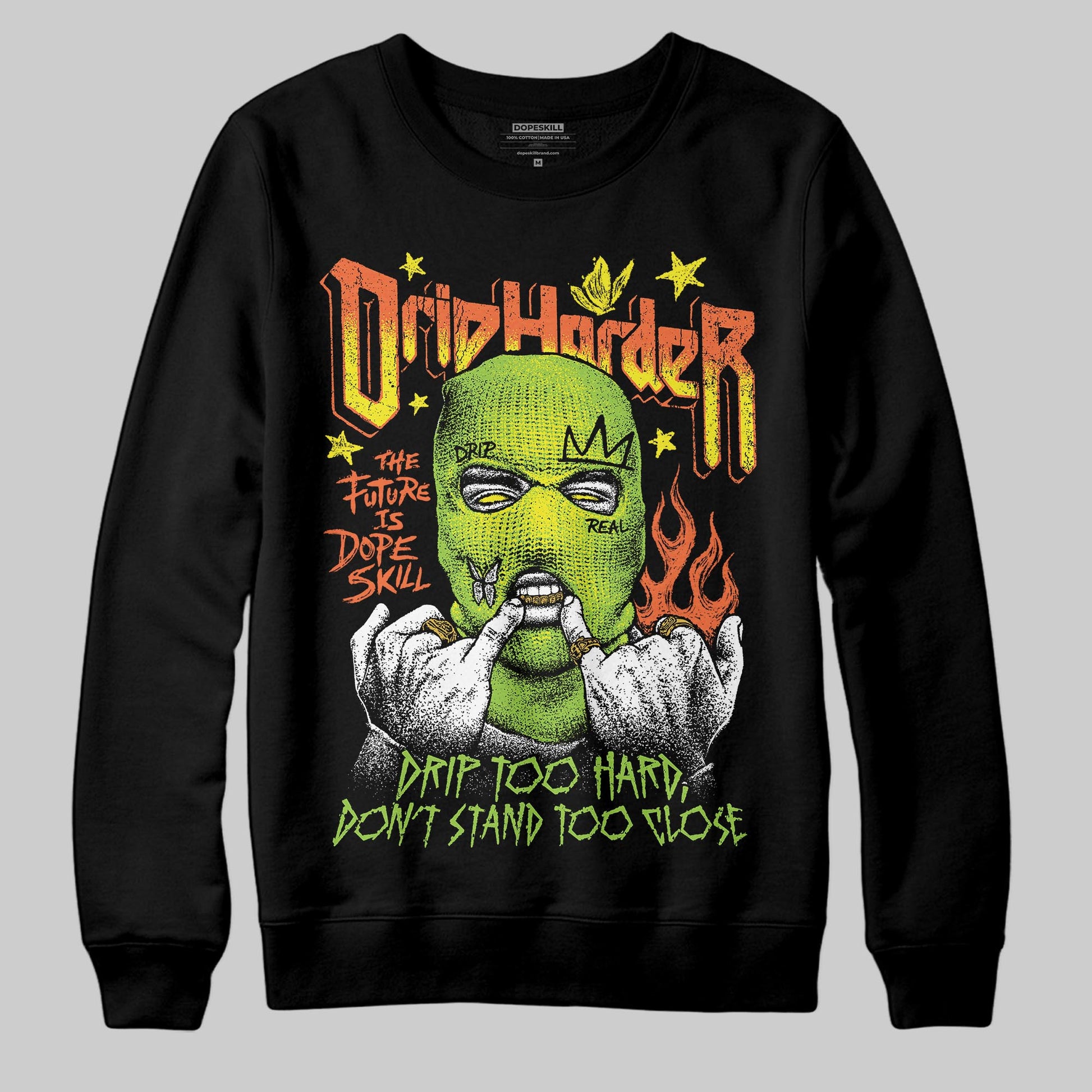 Neon Green Sneakers DopeSkill Sweatshirt Drip Harder Graphic Streetwear - Black