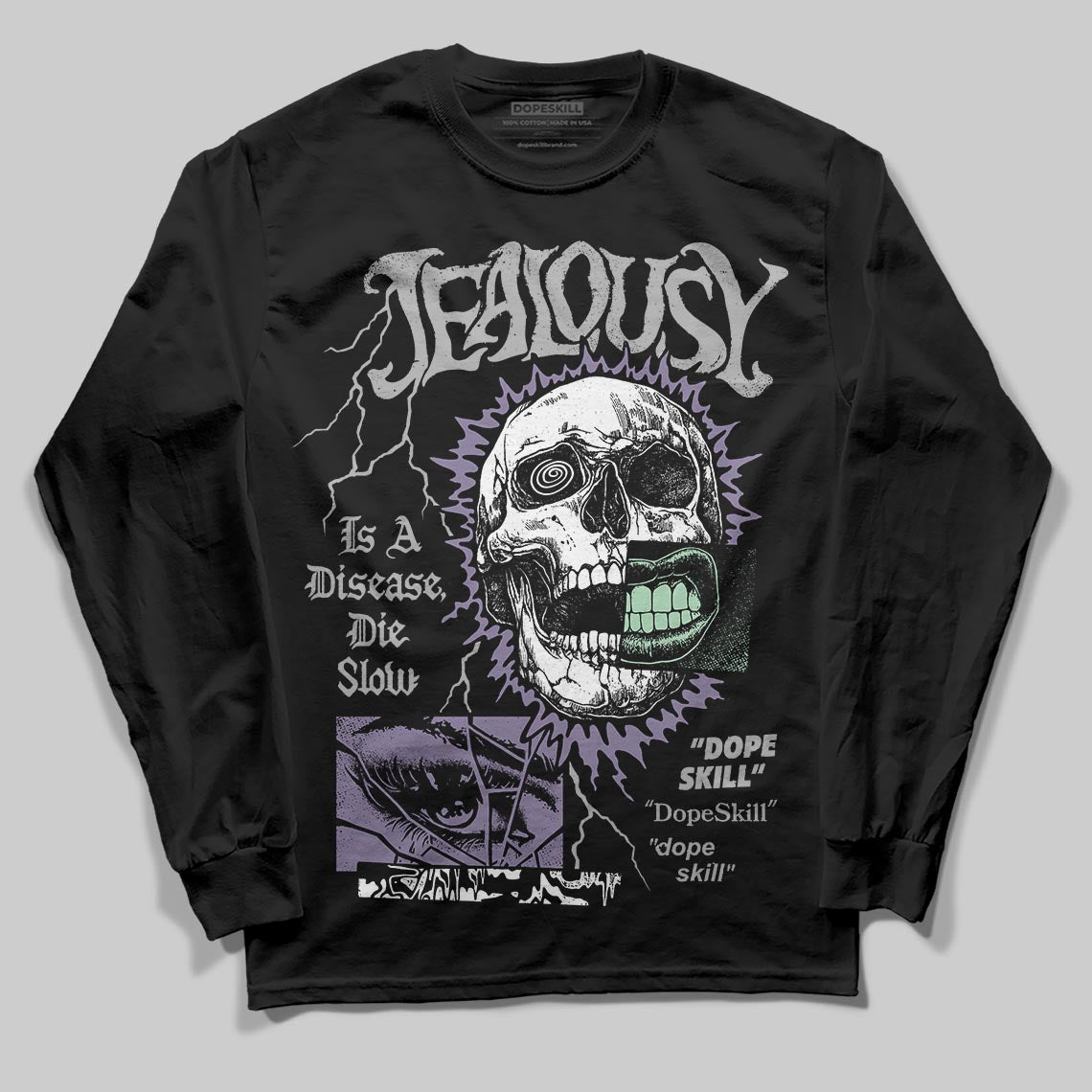 Jordan 1 Retro Low OG Zion Williamson Voodoo Alternate DopeSkill Long Sleeve T-Shirt Jealousy Graphic Streetwear - Black