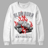 Jordan 2 Retro "Black Cement" DopeSkill Sweatshirt Slow Burn Graphic Streetwear - White