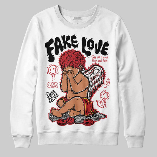 Jordan 14 Retro Ferrari (2025) DopeSkill Sweatshirt False Love Graphic Streetwear - White 
