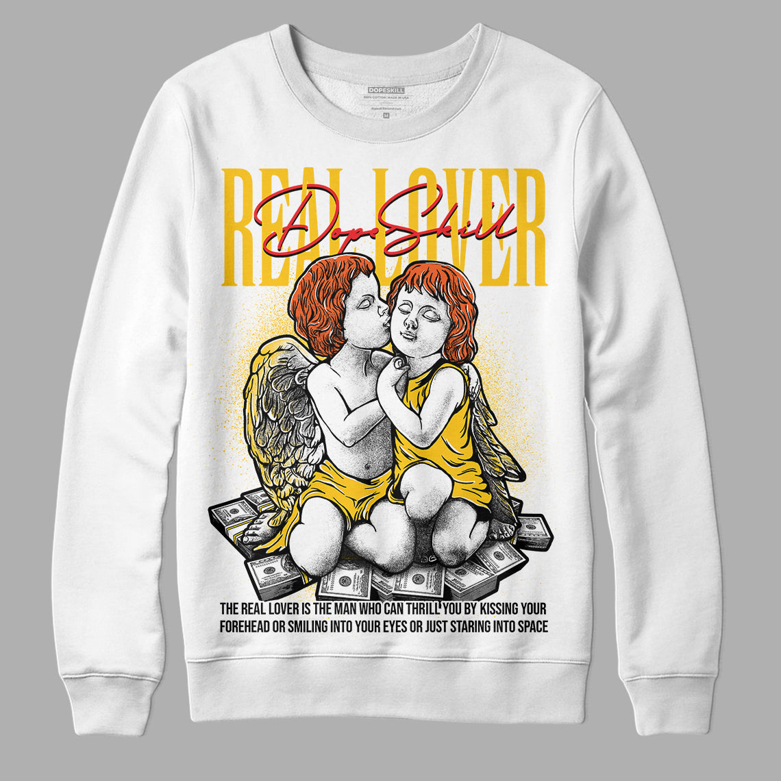 Yellow Sneakers DopeSkill Sweatshirt Real Lover Graphic Streetwear - White