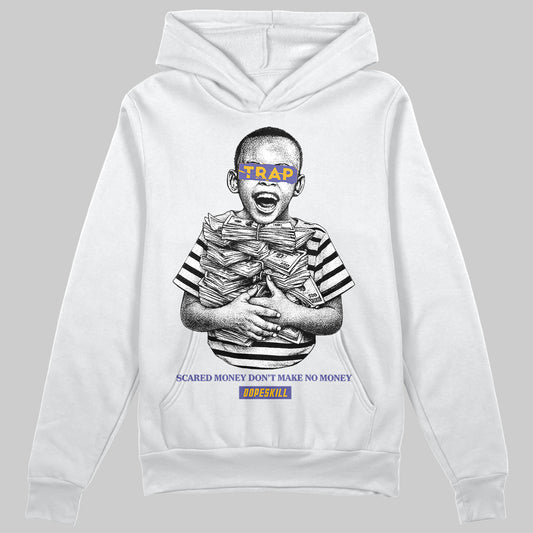 Jordan 4 Retro Lakers DopeSkill Hoodie Sweatshirt Scared Money Don't Make No Money Graphic Streetwear - White