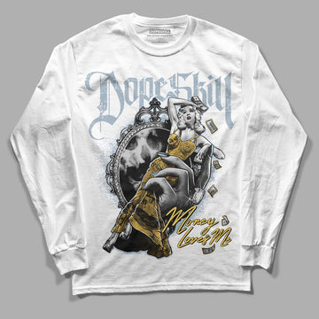 Jordan 13 “Blue Grey” DopeSkill Long Sleeve T-Shirt Money Bag Coming Up Graphic Streetwear - White 