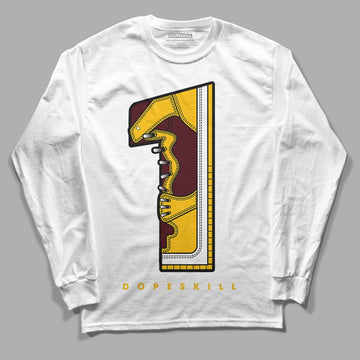 Dunk Yellow Bordeaux DopeSkill Long Sleeve T-Shirt No.1 Graphic Streetwear - White